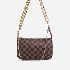 Dej Checkered Chain Shoulder Bag