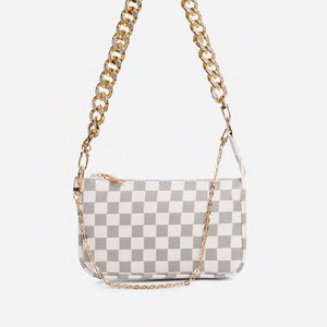 Dej Checkered Chain Shoulder Bag