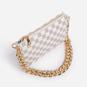 Dej Checkered Chain Shoulder Bag