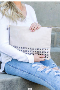 Oversize studded clutch